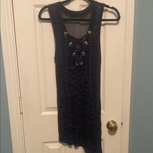 Navy Sleeveless Knit Top